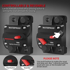 30A-300A Amp Circuit Breaker Audio Fuse 12V-48V DC Car Boat Manual Reset Switch