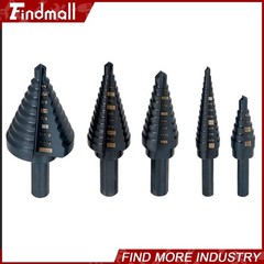 Findmall 5 Pack Oxide M2 Multiple Hole 50 Sizes 1/8- 1-3/8″ HSS Step Drill Bit