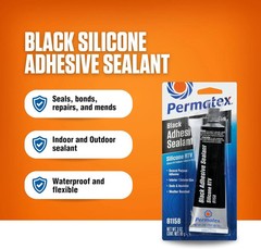 Permatex 81158 Black Silicone Adhesive Sealant 3 oz Tube Pack of 1