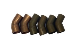 (6) NOS Mueller 3/4” FTG x 3/4” C 45° Elbow Copper Pipe Solder Fittings W 03334