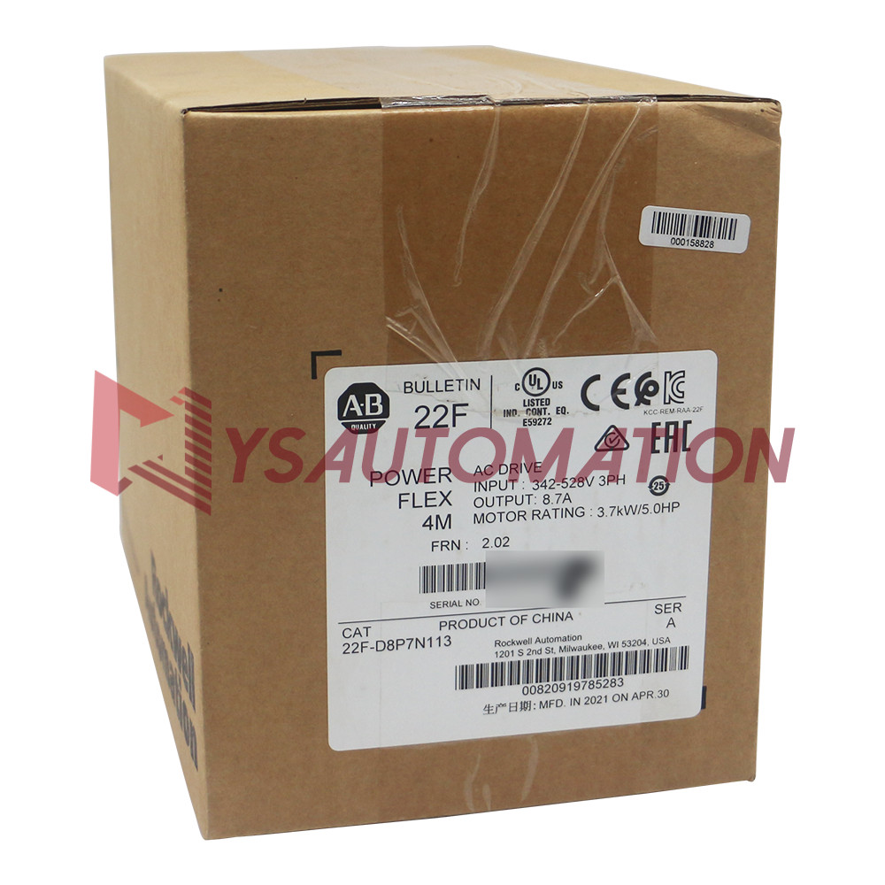 Allen Bradley 22F-D8P7N113 Sealed New PowerFlex 4M-3.7 kW (5 HP) AC Drive