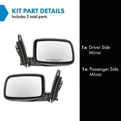 Trq Driver And Passenger Side Mirror Assembly Set Power Paint To Match Smooth