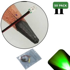 50 x 12v 0603 1608 Pure Green Nano SMD LED Pre-Wired Light Soldered Leads 9v 5v