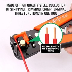 Self-Adjusting Insulation Wire Stripper cutter crimper Terminal Tool Pliers 8″