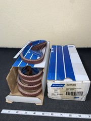 100 each sanding belts new NORTON USA 180 grit scallop edge 24″ x 5/8″ P180