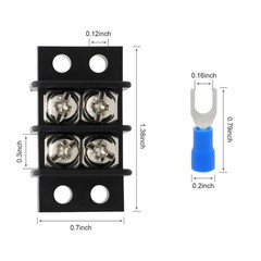 Terminal Block,2 Pack 2 Circuits 2030A 200v450v Dual Row Screw Terminals Stri…