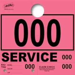 Pink Service Department Hang Tags Window Tag 1000 Per Box