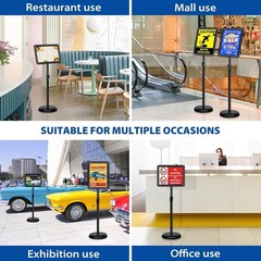 8.5×11 Floor Standing Sign Holder, 4 Pack, Stable Black Base