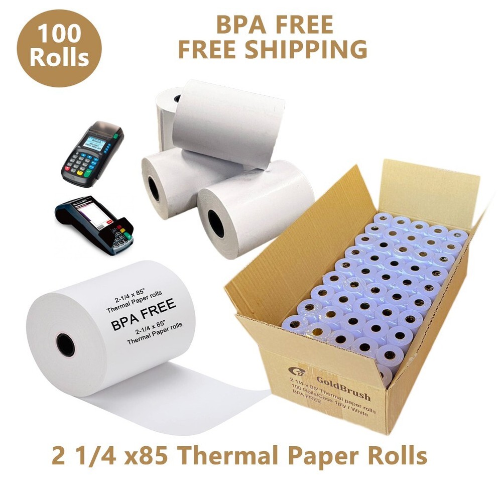 100 Rolls 2-1/4″ x 85′ Thermal Credit Card Cash Register POS Receipt Paper