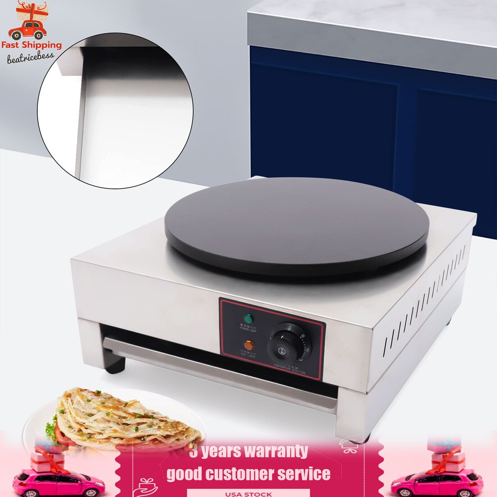 1700W 16″ Commercial Electric Crepe Maker Pancake Machine Big Hotplate Non Stick