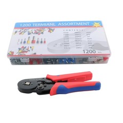 Ferrule Crimping Tool Kit AWG 23-7 Self-Adjustable Ferrel Crimper Kit W/1200PCS