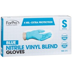 Disposable Nitrile Vinyl Blend Gloves 4 Mil, Powder-Free, Food Safe, 100-Count
