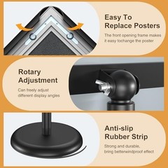 Hemndic Sign Stand Holder 8.5×11 Inches, Stand Up Sign Holder 8.5 x 11 with R…