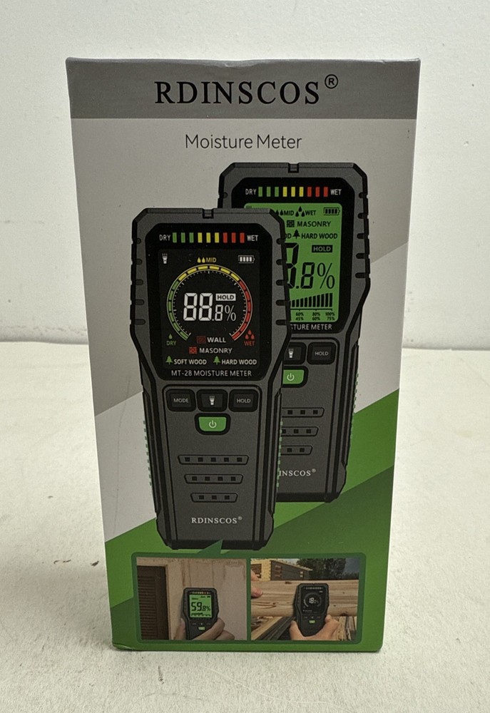 RDINSCOS Wood Moisture Meter Pin Type Wall Moisture Meter Digital Moisture MT-28