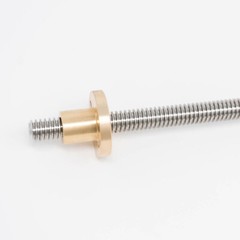 Left Hand 1/2-10 Stainless Steel ACME Threaded Rod Lead Screw Brass Nut 12 24 36