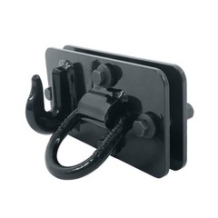 2 Pack Tractor Bucket Hooks with Tie down Ring, Grade 70 Forged Steel Black