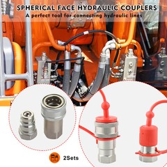 2 Sets 1/2″ Ag Hydraulic Quick Connect Couplers Couplings, Ball Pioneer Style