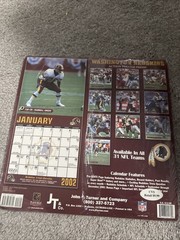 WASHINGTON REDSKINS team calendar 2002 12 months New Open Box