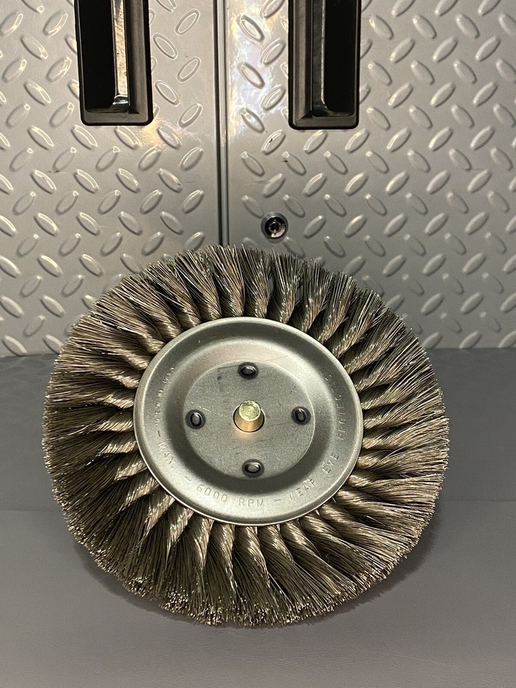 Twist Whire Wheel Brush, Arbor, 8” , 6000 RPM, Made In U.S.A