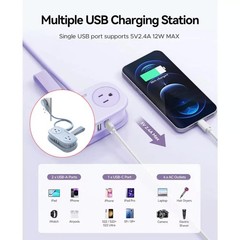 ORICO Travel Power Strip with 4 Outlet 3 USB Charging Station 4ft Extension Cord