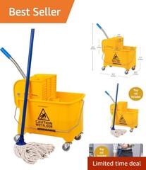 Ergonomic 5.5 Gallon Mop Bucket with Wheels—Ultimate Compact Cleaning Solution
