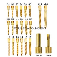 Assorted Dental Conical Screw Posts Kits Refills 24K Gold Plated 120Pcs/Box