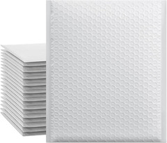 White 8.5 X 11 Inches Poly Bubble Mailers, 25 Pcs Self-Seal Shipping Bags