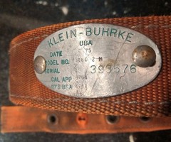 VTG 1975 Klein-Buhrke Tools 5480 Adjustable Lineman Safety Belt Size Medium