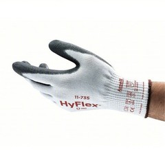 6 Pairs Large HyFlex® 11-735 Size 9, ABR 6, A4 Cut Resistant Gloves Polyurethane