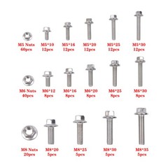 M5 M6 M8 Flanged Bolts and Nuts Kit 240 PCS Stainless Steel Metric Assortment
