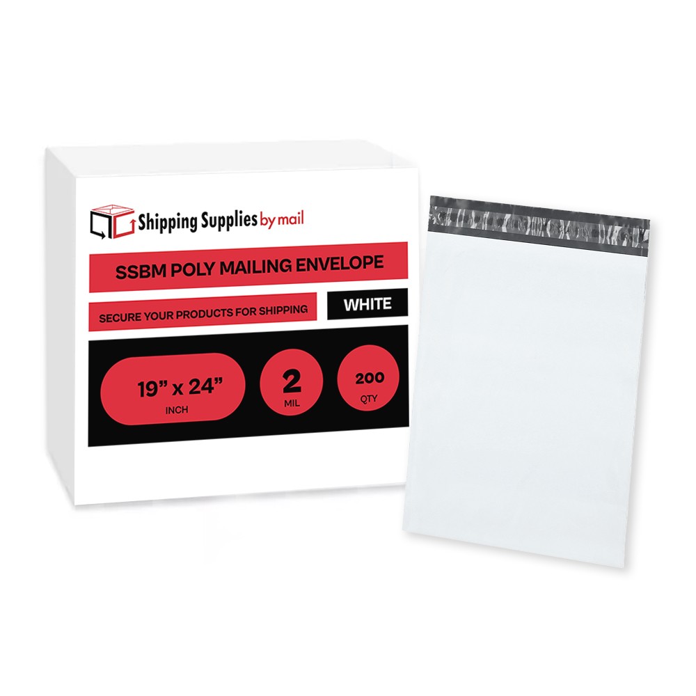 200 19×24 Poly Mailers Envelopes Shipping Quality Mailer Bags 2 Mil 19″ x 24″