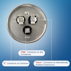 AC Capacitor 45+5 uF 45/5 MFD ±6% 370V/440VAC CBB65 Dual Run Circular Start C…