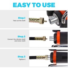 Electric Concrete Vibrator 1500W 14-3/4″ Remove Air Bubbles Easy to Use