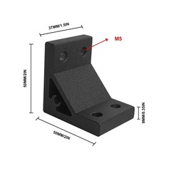 Iverntech 8pcs Corner Bracket 37x50mm for 2040 Aluminum Extrusion 2040, Black