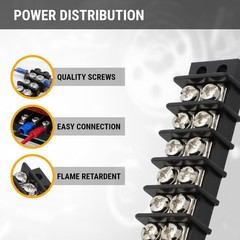 6 Circuit Double Screw Terminal Junction Block 300V/20A, Row Barrier Strip (2-Pa