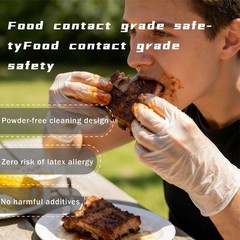 200Pcs Disposable TPE Gloves Food Safe BPA&Latex Free Stretchy for Food Handling