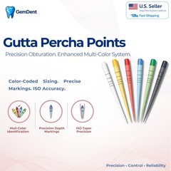 GemDent Gutta Percha Points .02 .04 .06 F1 F2 F3 Standard Multicolor Endo Marked