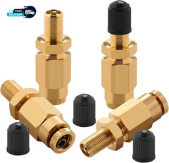 4 PCS 1/4″ Inflation Schrader Valve with Push to Connect for 1/4 Air Line Tubing