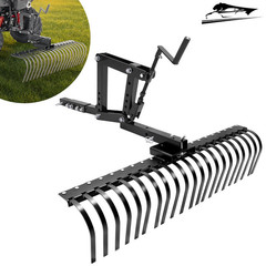 60″ Landscape Rake w/1 Point Hitch Lift For Tractors Attachment Soil Gravel Lawn