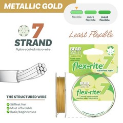 Flex-Rite Beading Wire – 7-Strand Nylon-Coated Stainless-Steel Wire, 0.018″ (…