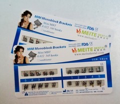 50 Sets Dental Orthodontics MIM Monoblock Metal Brackets Mini MBT 022 345 hooks
