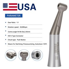 3 x Dental Low Slow Speed Straight Nose Cone Handpiece + 4H Air Motor E-Type EX4