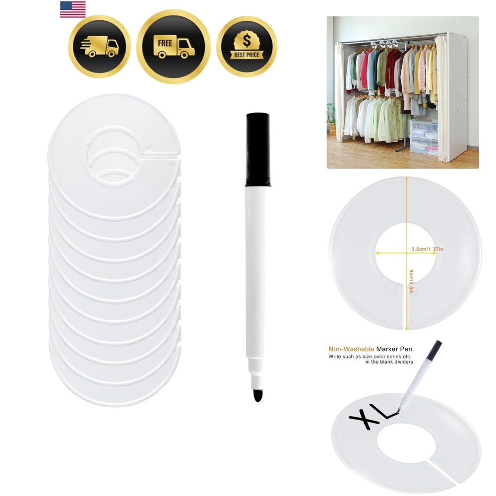 Clothing Rack Size Dividers 10 Pack Wardrobe Labels Closet Organizers