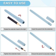 Pencil Extenders, 6 Pack Adjustable Pencil Extenders, Purple