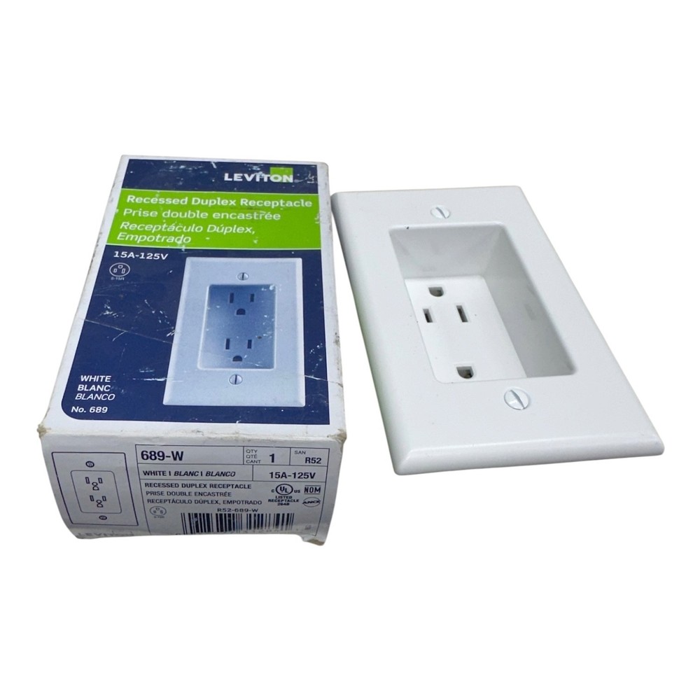 New Leviton 689-W Recessed Duplex Receptacle 🔥Fast Shipping🔥