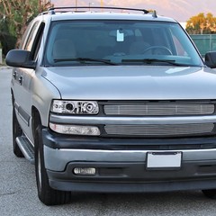 Chrome LED Halo Projector Headlights Bumper Fog Lamps 1999-2002 Silverado Pair
