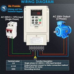 220V 2.2KW Variable Frequency Drive Inverter CNC VFD VSD Single To Three Phase