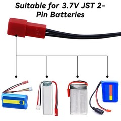 Tosiicop 3.7V Lipo Battery Charger – 2 PCS 1S Lipo JST Charger Cable with USB…