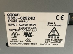 Omron S82J-02524D Din Rail Power Supply 100-220vac Input 24vdc 1.1 amp Output