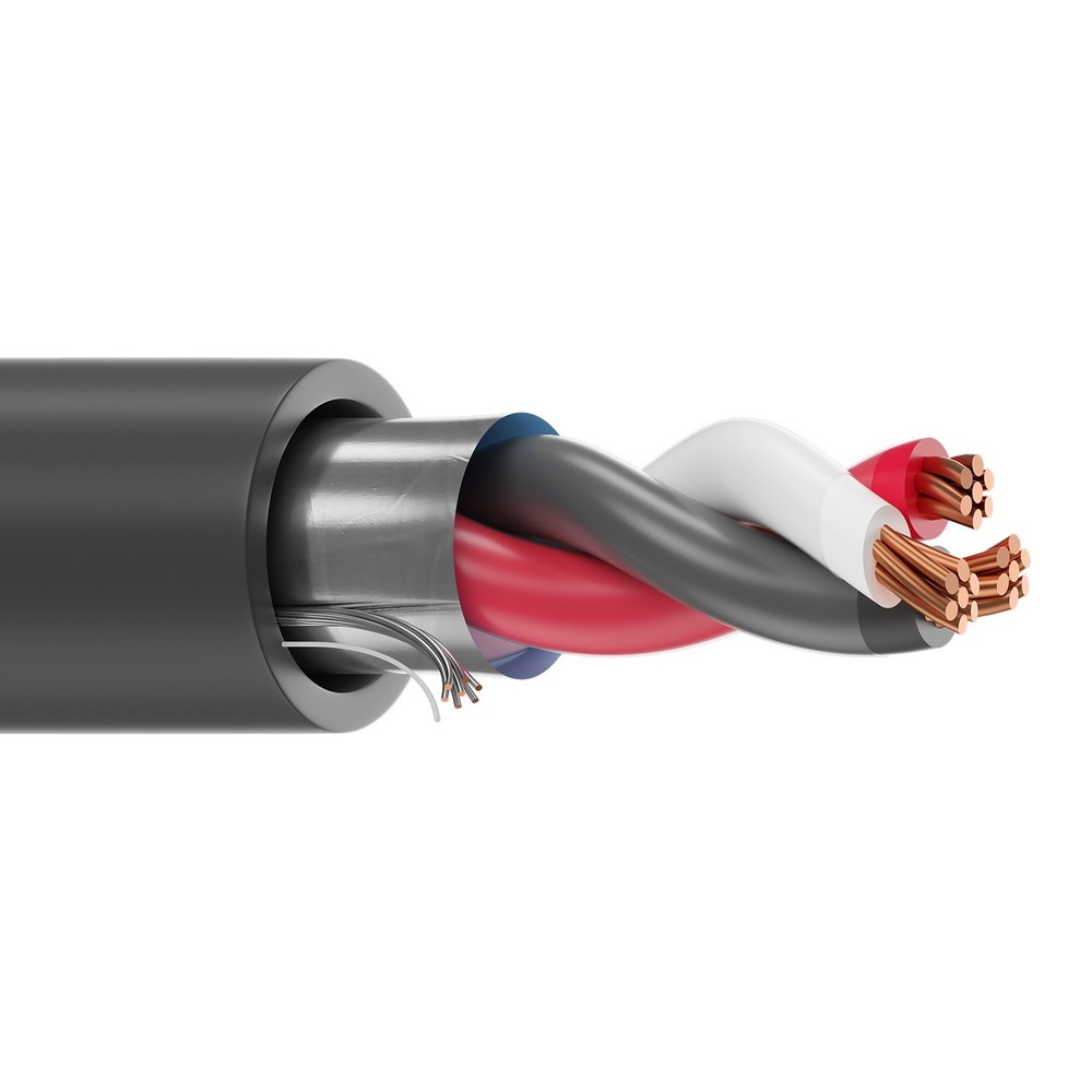 1000′ Belden 3091A 16 AWG 1 Triad Shielded Instrumentation Cable Black 600V